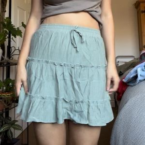 Seafoam green tiered skirt